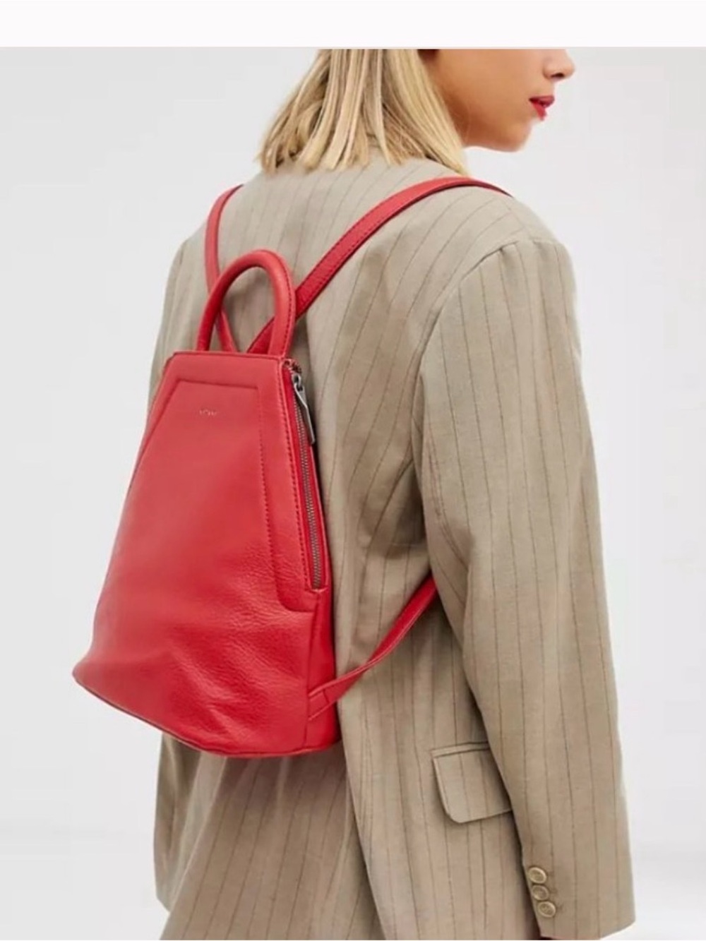 Matt & Nat Red Leather Women's Backpack